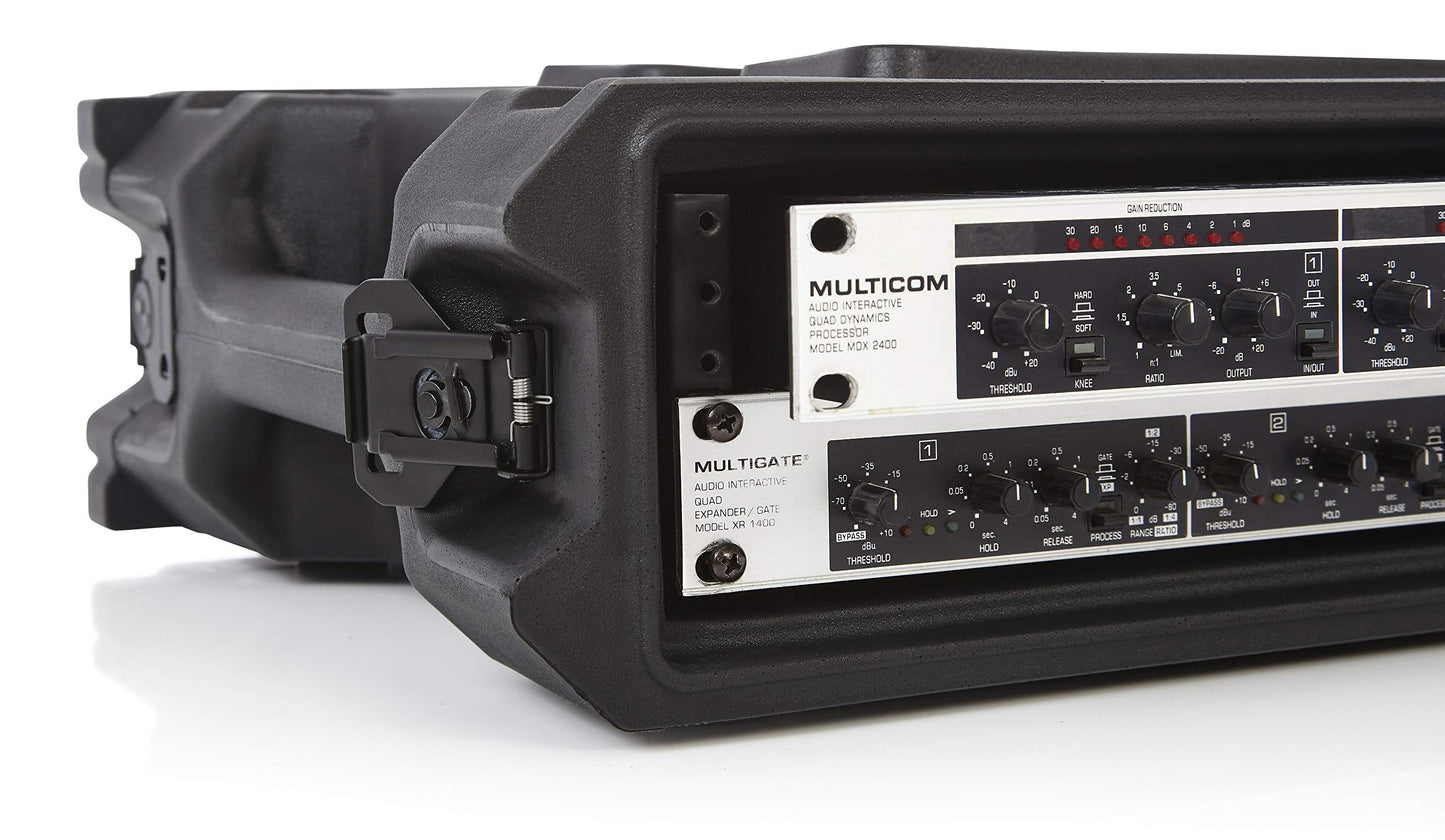 Gator Cases Pro Series Rotationally Molded 2U Rack Case with Shallow 13" Depth; Made in USA (G-PRO-2U-13)