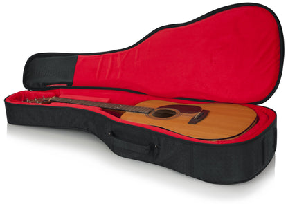 Gator Cases Transit Series Acoustic Guitar Gig Bag; Charcoal Black Exterior (GT-ACOUSTIC-BLK)