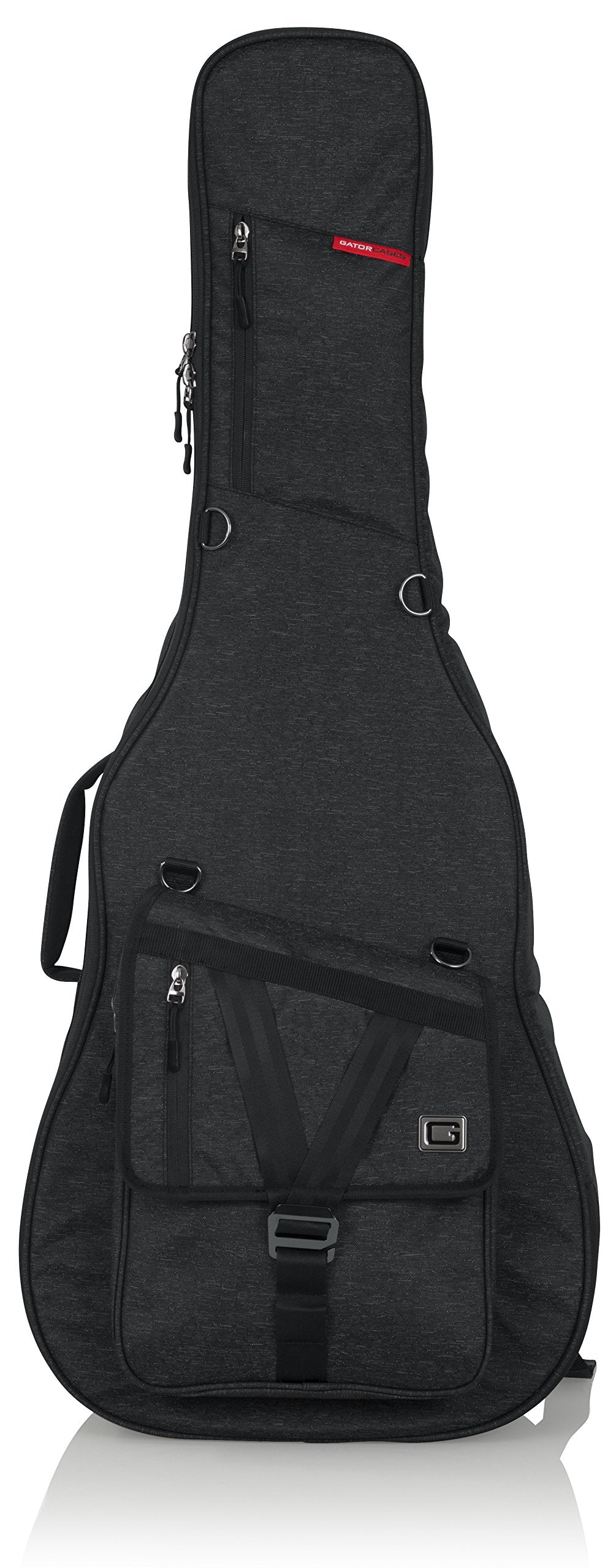 Gator Cases Transit Series Acoustic Guitar Gig Bag; Charcoal Black Exterior (GT-ACOUSTIC-BLK)
