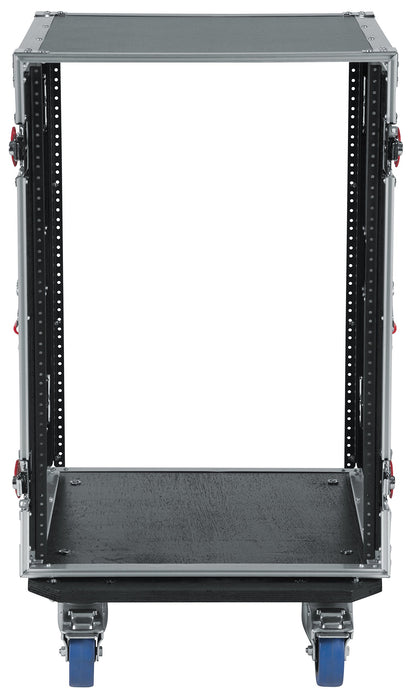 Gator Cases G-TOUR Audio Road Rack with Heavy-Duty Casters and Tour Grade Hardware; 17" Rackable Depth, 16U (G-TOUR 16U CAST)