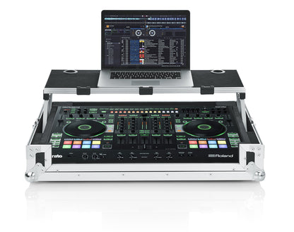 Gator Cases G-TOUR Series DJ Controller Road Case with Sliding Laptop Platform; Custom Fit for Roland DJ-808 (G-TOURDSPDJ808)