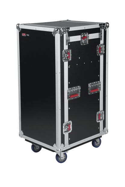 Gator Cases G-TOUR Audio Road Rack with Heavy-Duty Wheels and Tour Grade Hardware; 10U Pop Up Rack Top, and 16U Lower Rack (G-TOUR 10X16 PU)