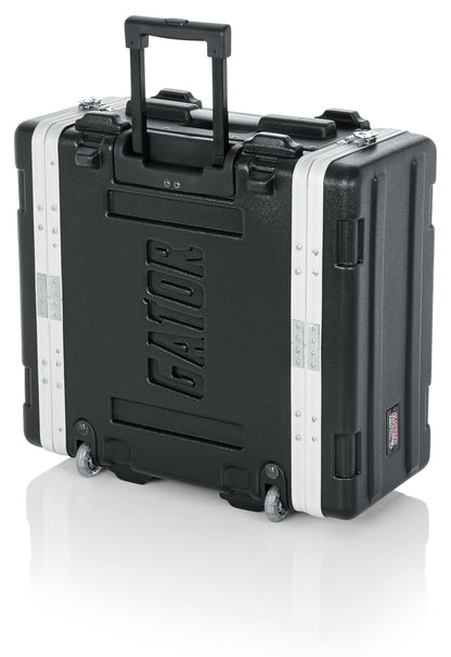 Gator Cases Lightweight Molded 4U Rack Case with Built-in Power Supply, Heavy Duty Latches, Retractable Tow Handle, and Recessed Wheels; 19.25" depth (GRR-4PL-US)