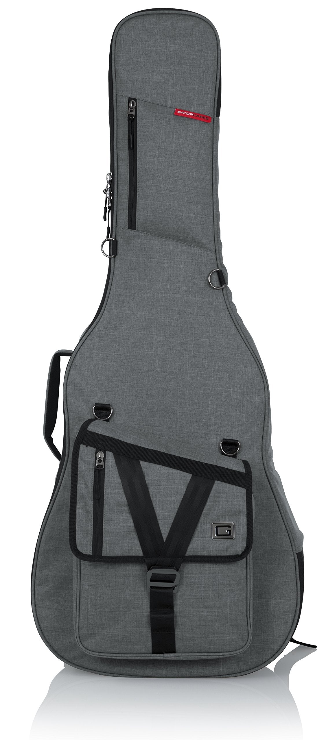 Gator Cases Transit Series Acoustic Guitar Gig Bag; Grey Exterior (GT-ACOUSTIC-GRY)