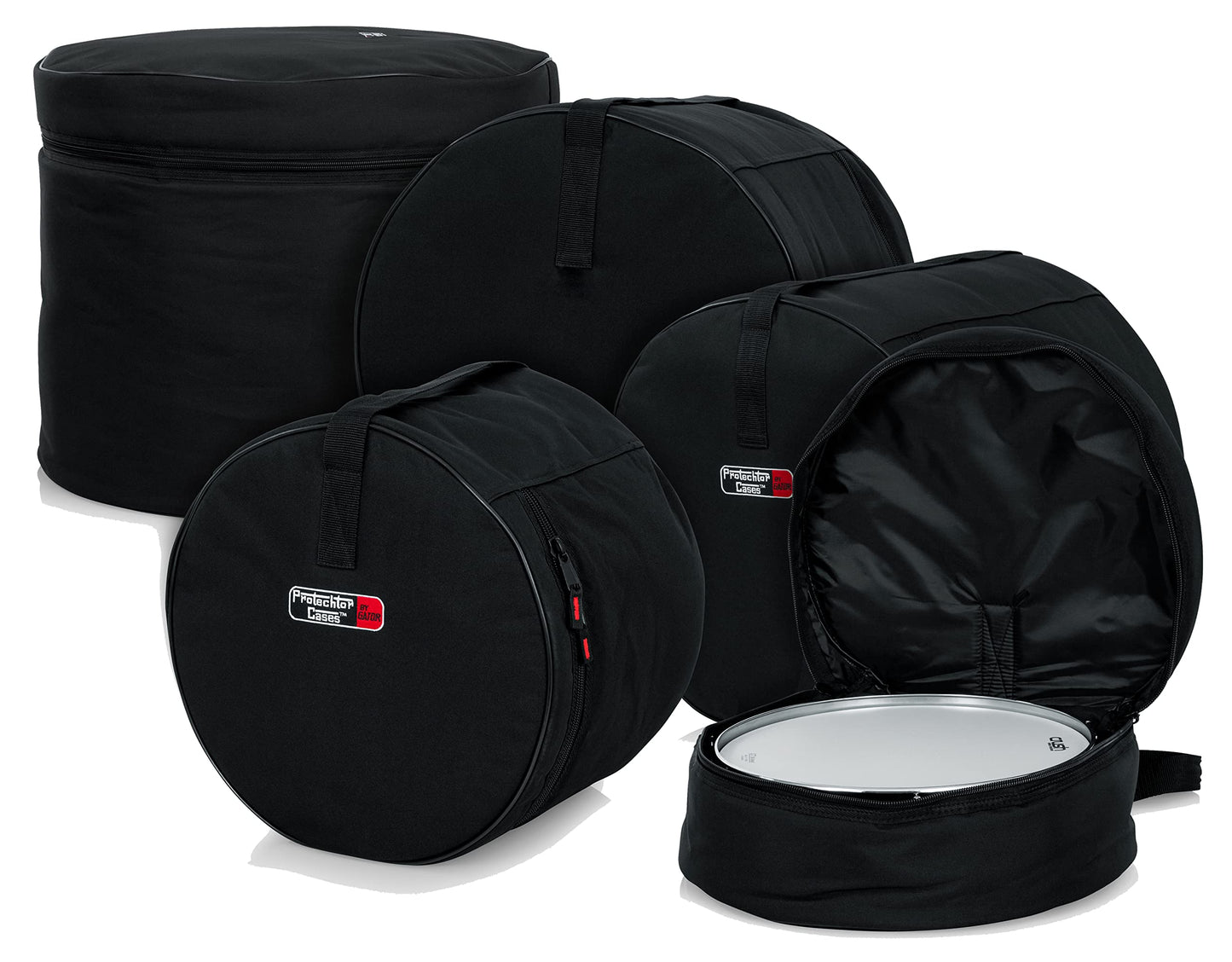 Gator Cases Protechtor Series 5 piece Padded Drum Bag Set for Standard Kits; 22" Kick, 12” Tom, 13” Tom, 16” Tom, 14” Snare (GP-STANDARD-100)