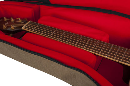 Gator Cases Transit Series Acoustic Guitar Gig Bag; Tan Exterior (GT-ACOUSTIC-TAN)