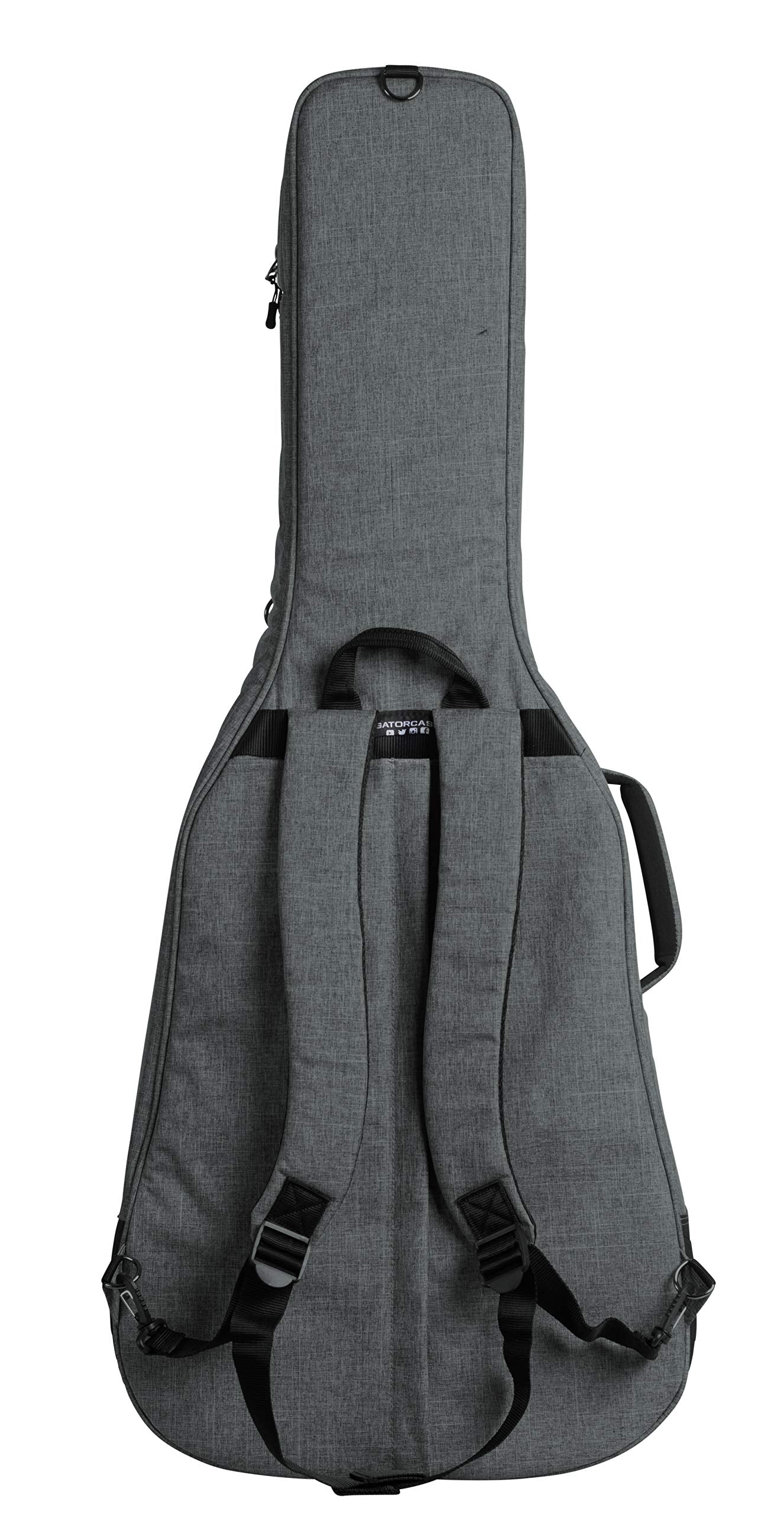 Gator Cases Transit Series Acoustic Guitar Gig Bag; Grey Exterior (GT-ACOUSTIC-GRY)