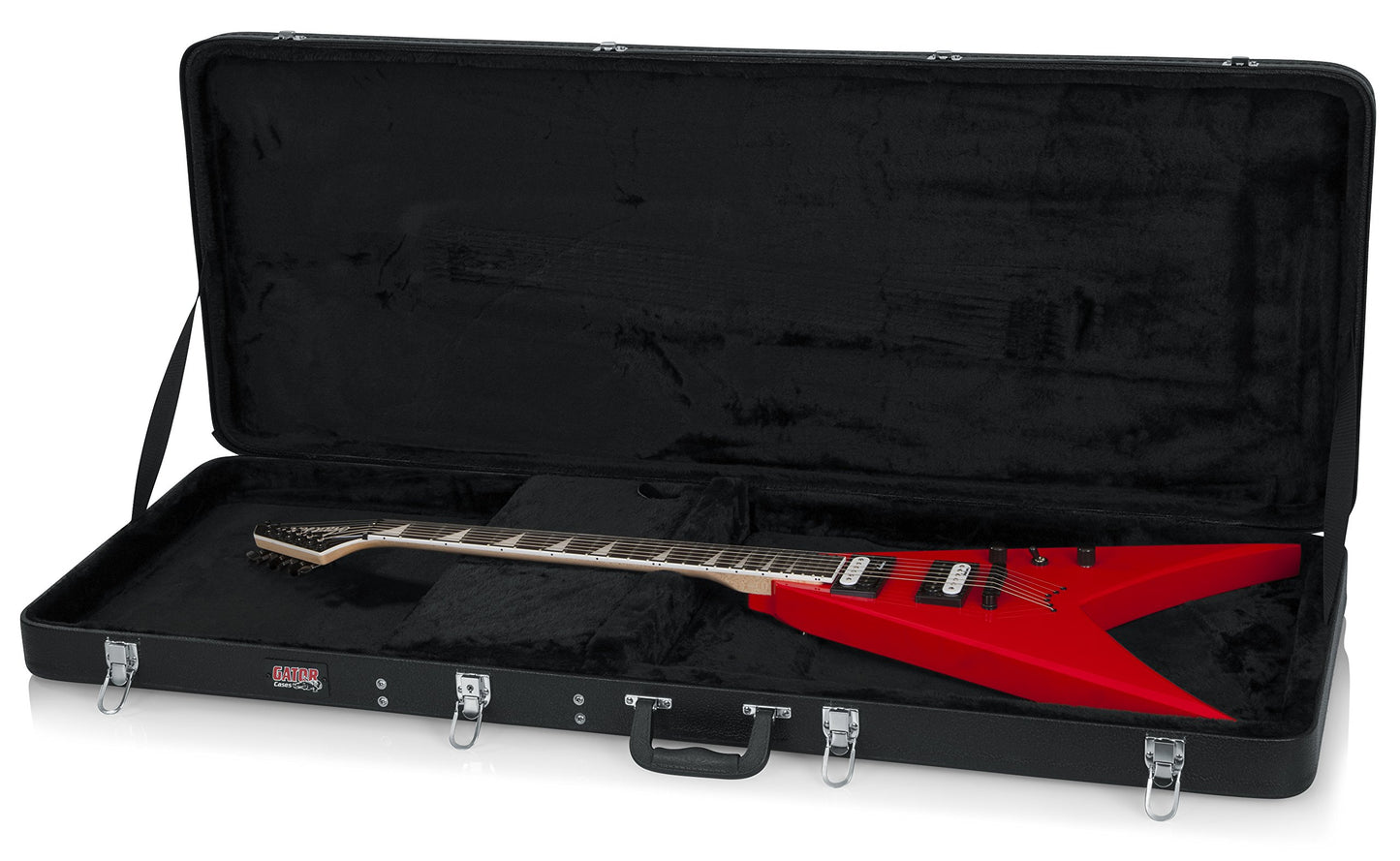 Gator Cases Hard-Shell Wood Case for Extreme Shaped Guitars; Fits Explorer, Flying V, BC Rich, & More (GWE-EXTREME)