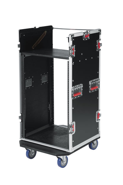 Gator Cases G-TOUR Audio Road Rack with Heavy-Duty Wheels and Tour Grade Hardware; 10U Pop Up Rack Top, and 16U Lower Rack (G-TOUR 10X16 PU)