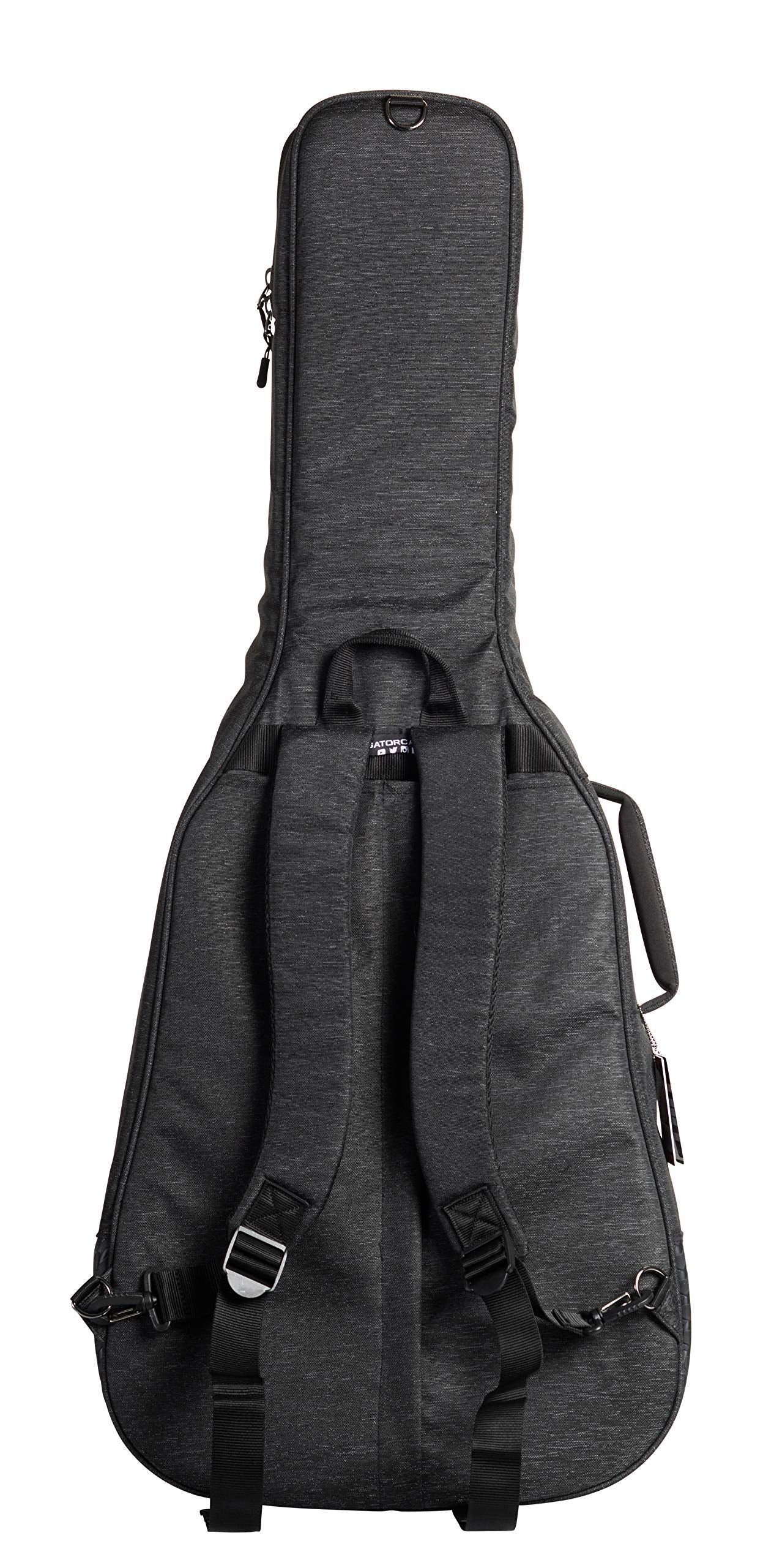 Gator Cases Transit Series Acoustic Guitar Gig Bag; Charcoal Black Exterior (GT-ACOUSTIC-BLK)