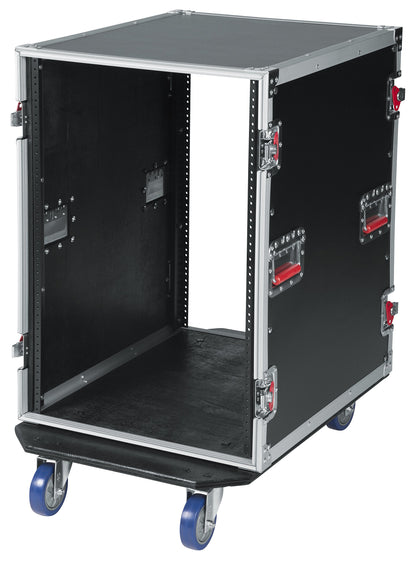 Gator Cases G-TOUR Deep Audio Road Rack with Heavy-Duty Casters and Tour Grade Hardware; 24" Rackable Depth, 16U (G-TOUR 16U CAST)