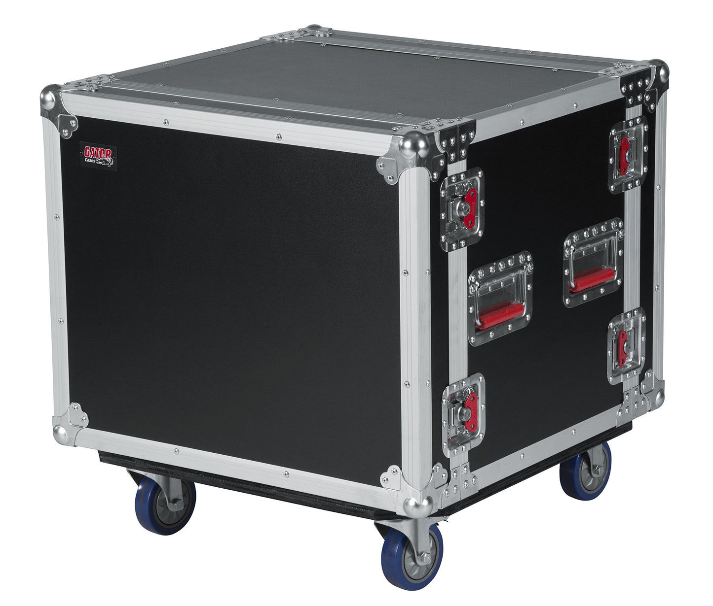 Gator Cases G-TOUR Road Ready Shock Rack Case with Heavy Duty Casters and Tour Grade Hardware; 17" Rackable Depth, 8U (G-TOUR SHK8 CAS)