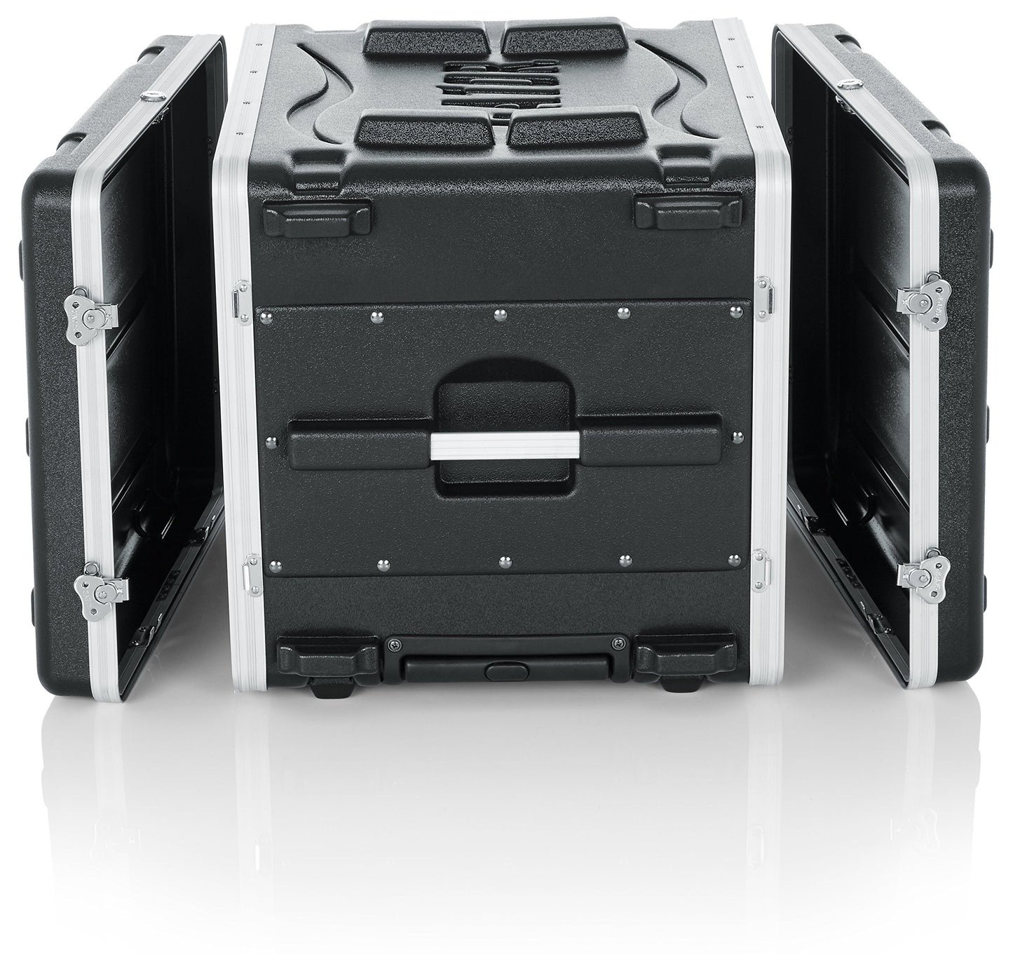 Gator Cases Lightweight Rolling 8U Rack Case with Heavy Duty Latches, Retractable Tow Handle, and Recessed Wheels; Standard 19.25" depth, 8U (GRR-8L)