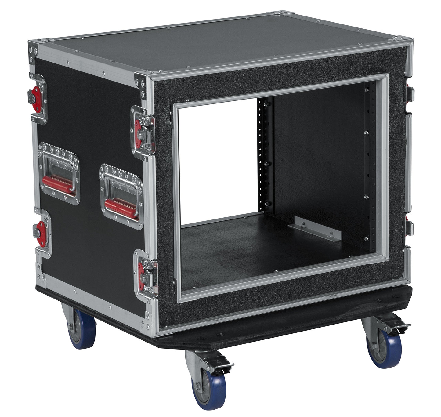 Gator Cases G-TOUR Road Ready Shock Rack Case with Heavy Duty Casters and Tour Grade Hardware; 17" Rackable Depth, 8U (G-TOUR SHK8 CAS)