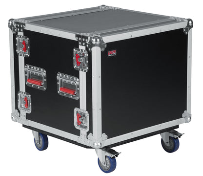 Gator Cases G-TOUR Road Ready Shock Rack Case with Heavy Duty Casters and Tour Grade Hardware; 17" Rackable Depth, 8U (G-TOUR SHK8 CAS)