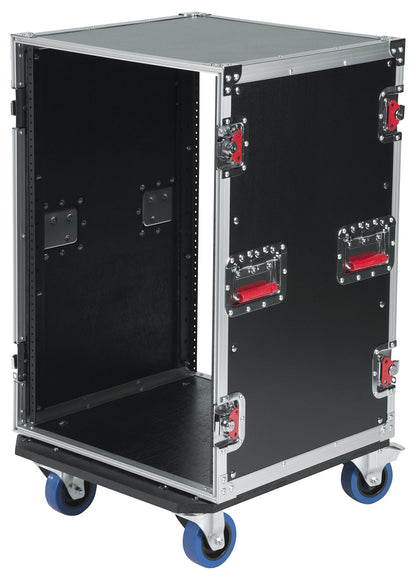 Gator Cases G-TOUR Audio Road Rack with Heavy-Duty Casters and Tour Grade Hardware; 17" Rackable Depth, 16U (G-TOUR 16U CAST)