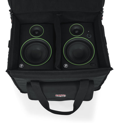 Gator Cases Studio Monitor Tote Bag Holds (2) Powered Monitors Up to 5" Driver Range; Fits JBL, Mackie, KRK, & More (G-STUDIOMON1)