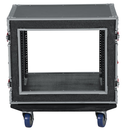 Gator Cases G-TOUR Road Ready Shock Rack Case with Heavy Duty Casters and Tour Grade Hardware; 17" Rackable Depth, 8U (G-TOUR SHK8 CAS)