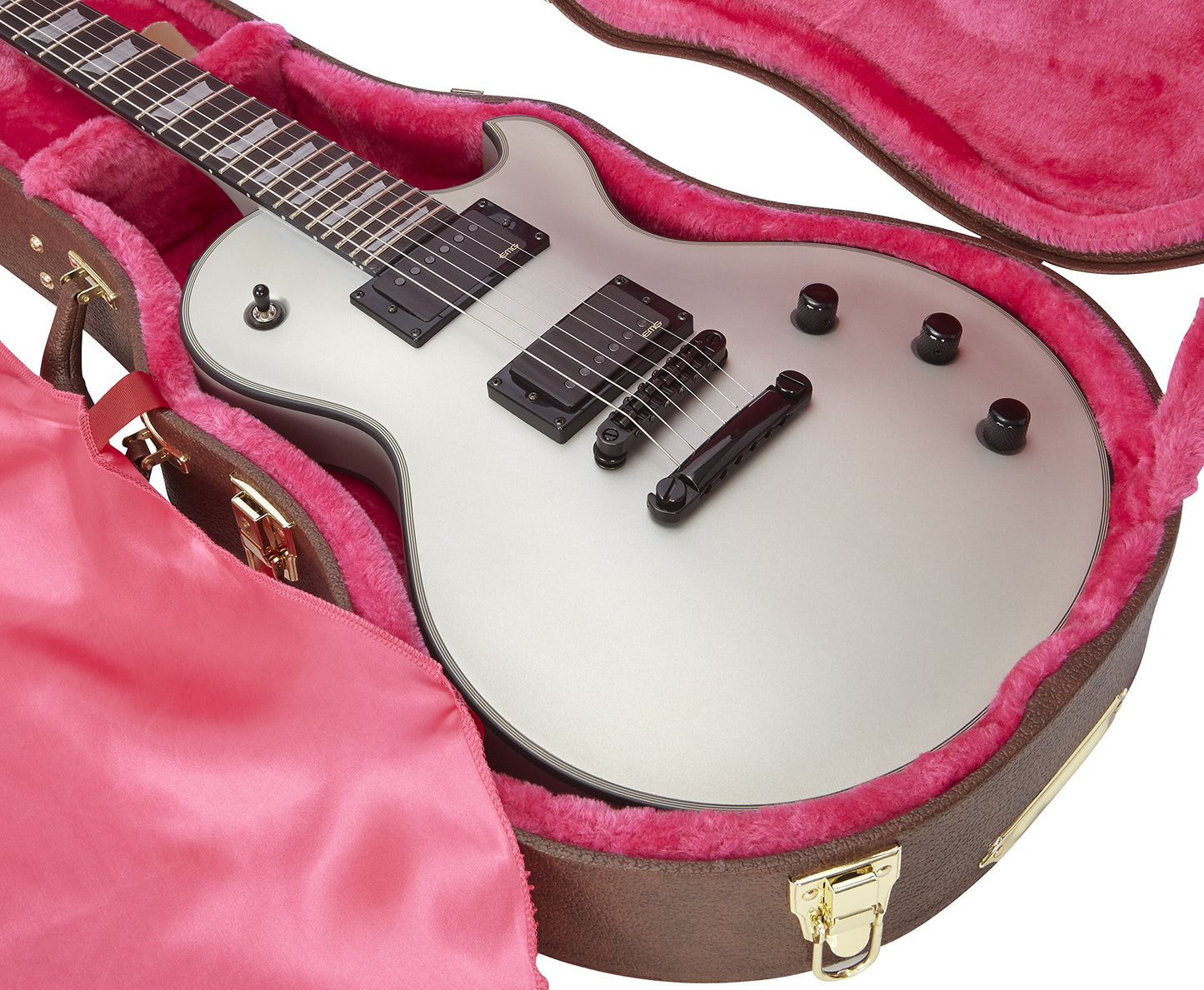 Gator Cases Deluxe Wood Case for Les Paul Electric Guitars; Brown Exterior (GW-LP-BROWN)