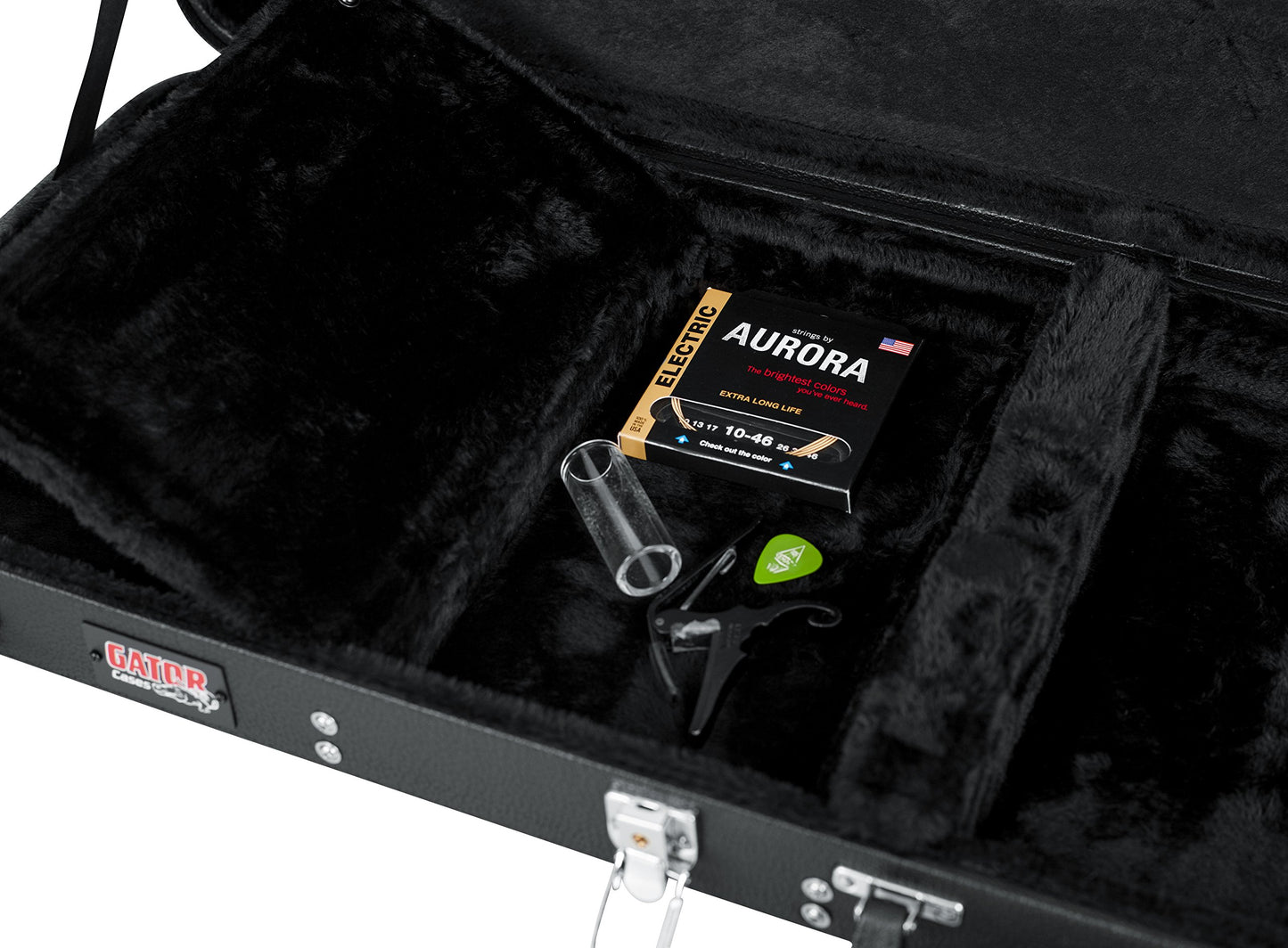 Gator Cases Hard-Shell Wood Case for Standard Electric Guitars; Fits Fender Stratocaster/Telecaster, & More (GWE-ELECTRIC) , Black