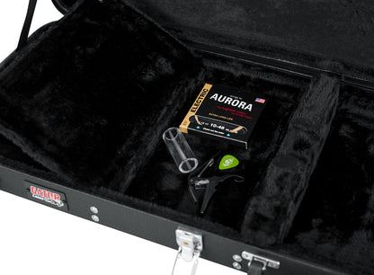 Gator Cases Hard-Shell Wood Case for Standard Electric Guitars; Fits Fender Stratocaster/Telecaster, & More (GWE-ELECTRIC) , Black