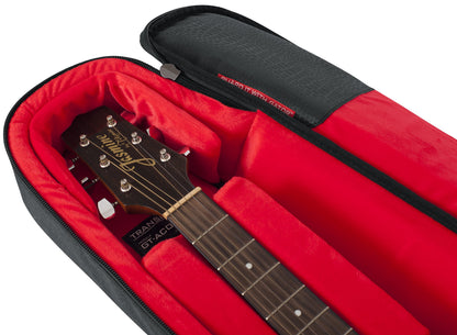 Gator Cases Transit Series Acoustic Guitar Gig Bag; Charcoal Black Exterior (GT-ACOUSTIC-BLK)