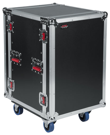 Gator Cases G-TOUR Audio Road Rack with Heavy-Duty Casters and Tour Grade Hardware; 17" Rackable Depth, 16U (G-TOUR 16U CAST)