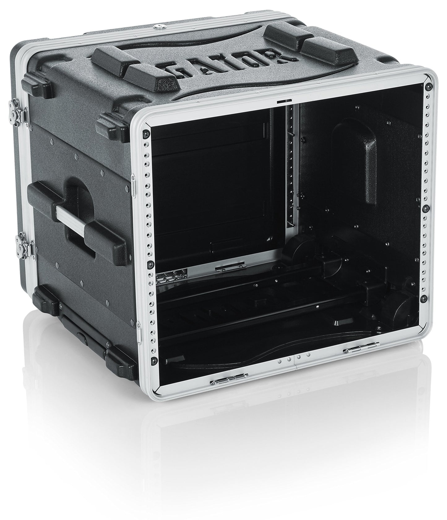 Gator Cases Lightweight Rolling 8U Rack Case with Heavy Duty Latches, Retractable Tow Handle, and Recessed Wheels; Standard 19.25" depth, 8U (GRR-8L)