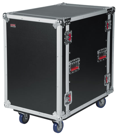 Gator Cases G-TOUR Deep Audio Road Rack with Heavy-Duty Casters and Tour Grade Hardware; 24" Rackable Depth, 16U (G-TOUR 16U CAST)
