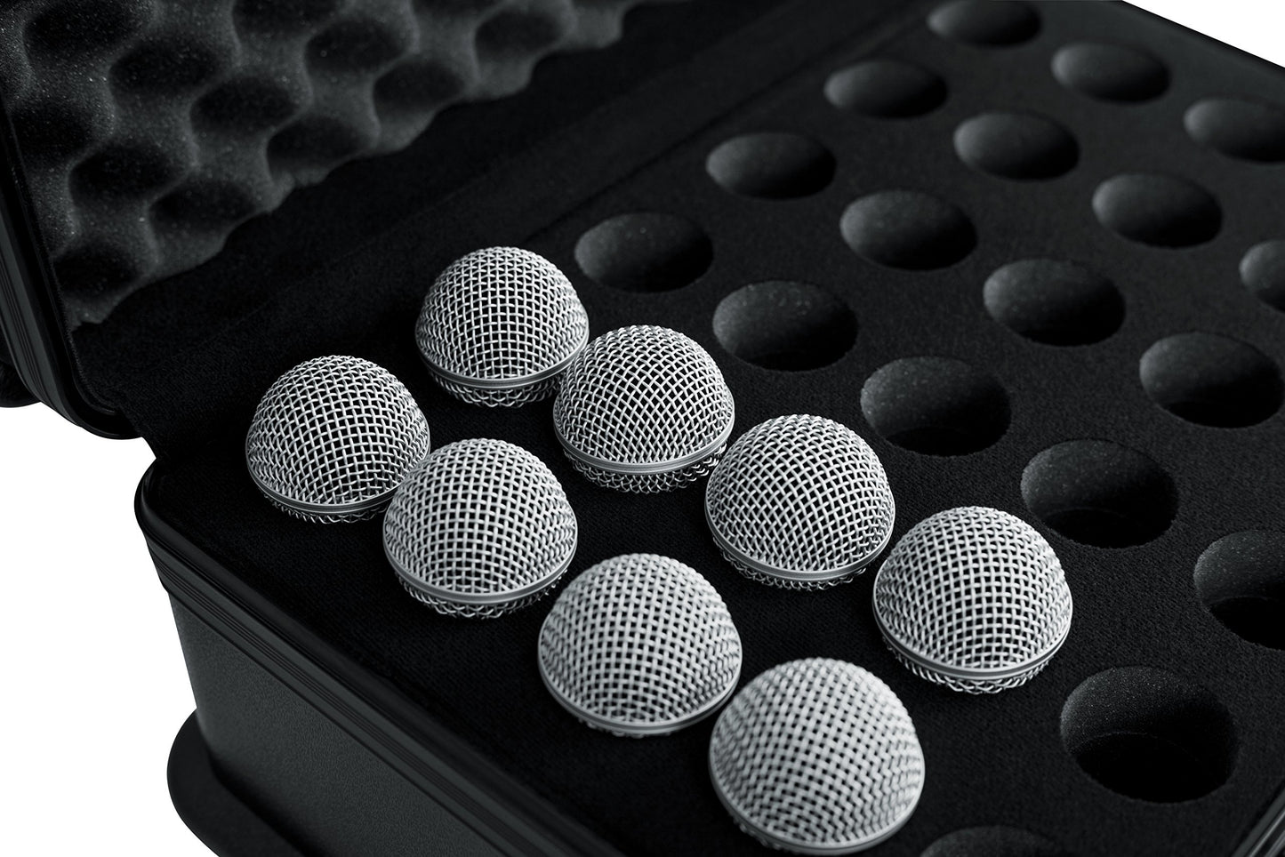 Gator Cases Molded Flight Case to Hold Up to (30) Wired Microphones with TSA Approved Locking Latch; (GTSA-MIC30)