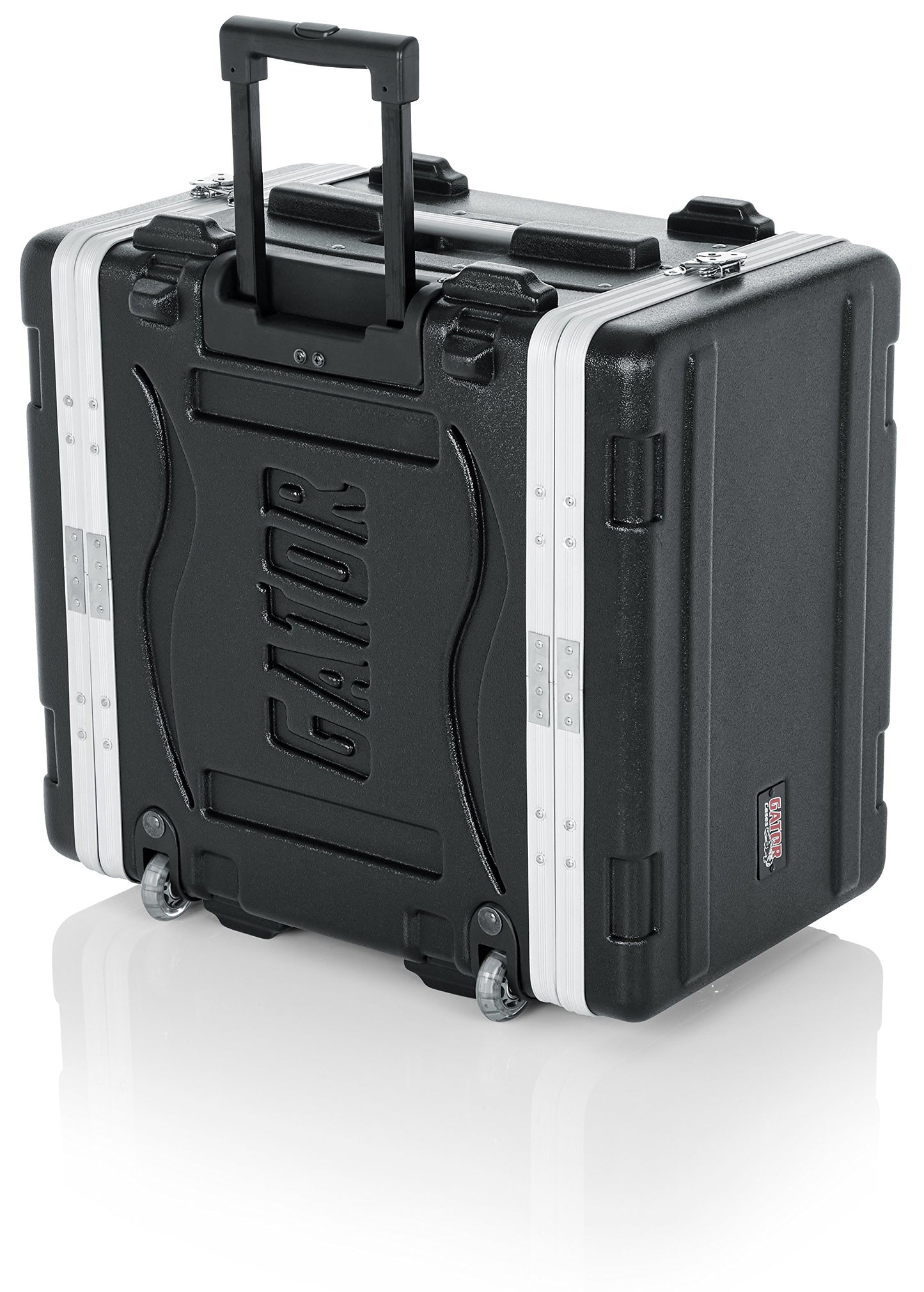 Gator Cases Lightweight Rolling 6U Rack Case with Heavy Duty Latches, Retractable Tow Handle, and Recessed Wheels; Standard 19.25" depth, 6U (GRR-6L)