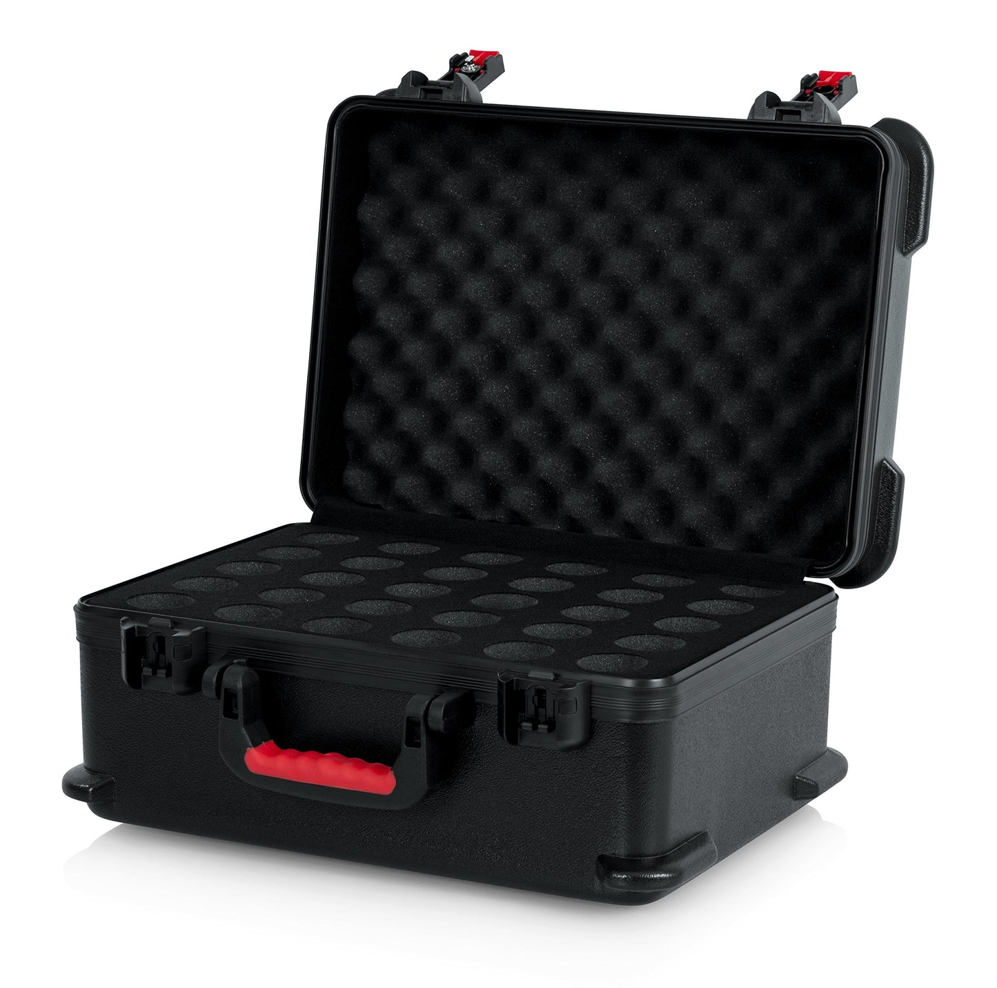 Gator Cases Molded Flight Case to Hold Up to (30) Wired Microphones with TSA Approved Locking Latch; (GTSA-MIC30)