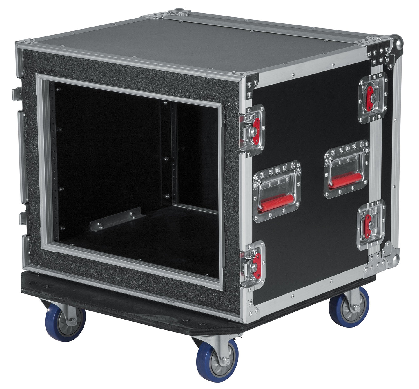 Gator Cases G-TOUR Road Ready Shock Rack Case with Heavy Duty Casters and Tour Grade Hardware; 17" Rackable Depth, 8U (G-TOUR SHK8 CAS)