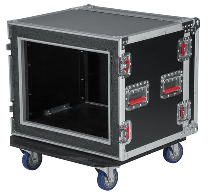 Gator Cases G-TOUR Road Ready Shock Rack Case with Heavy Duty Casters and Tour Grade Hardware; 17" Rackable Depth, 8U (G-TOUR SHK8 CAS)