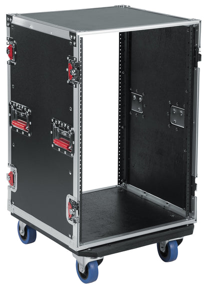 Gator Cases G-TOUR Audio Road Rack with Heavy-Duty Casters and Tour Grade Hardware; 17" Rackable Depth, 16U (G-TOUR 16U CAST)