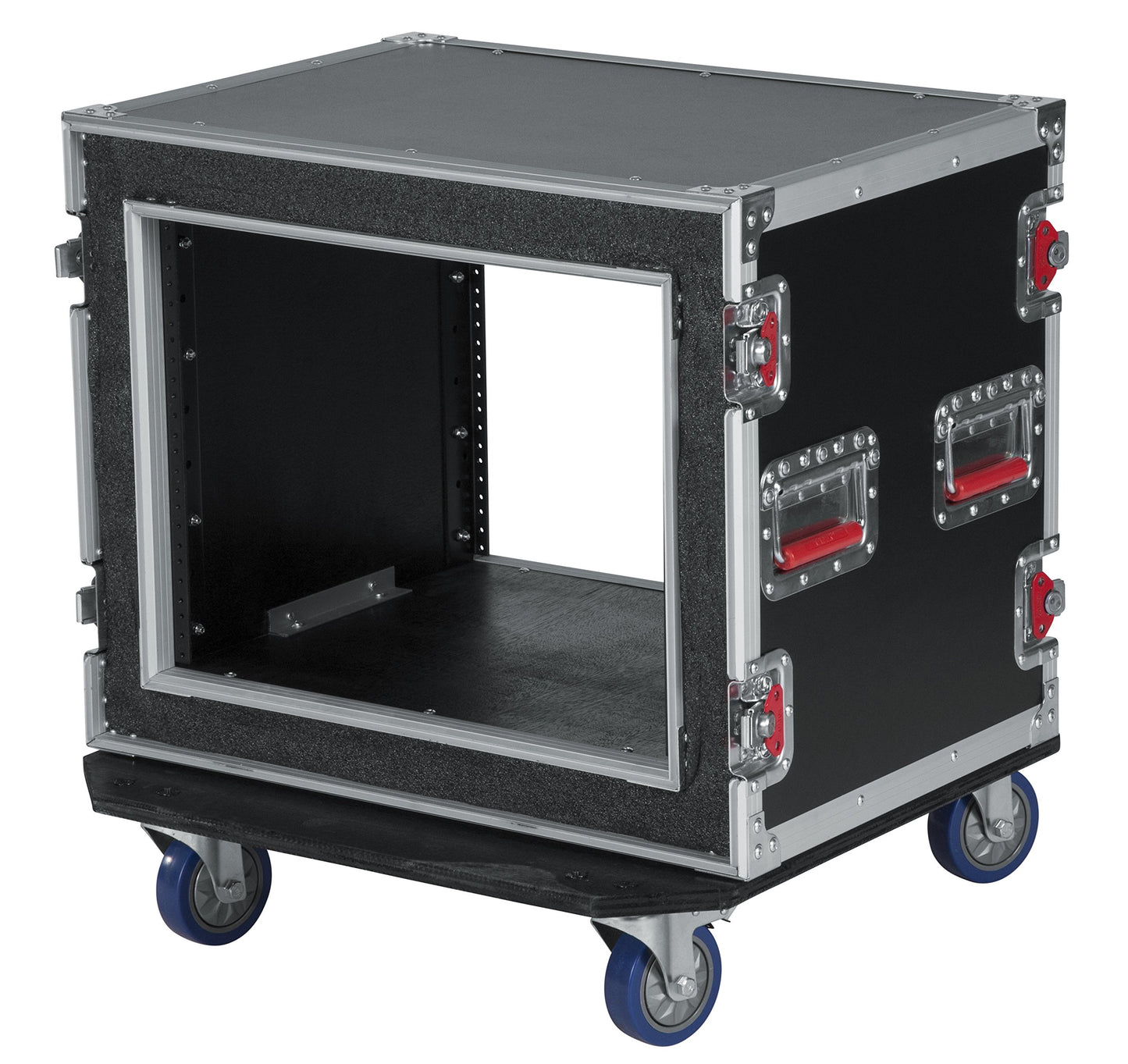 Gator Cases G-TOUR Road Ready Shock Rack Case with Heavy Duty Casters and Tour Grade Hardware; 17" Rackable Depth, 8U (G-TOUR SHK8 CAS)