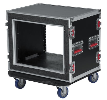 Gator Cases G-TOUR Road Ready Shock Rack Case with Heavy Duty Casters and Tour Grade Hardware; 17" Rackable Depth, 8U (G-TOUR SHK8 CAS)