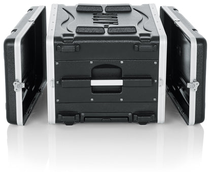 Gator Cases Lightweight Rolling 6U Rack Case with Heavy Duty Latches, Retractable Tow Handle, and Recessed Wheels; Standard 19.25" depth, 6U (GRR-6L)