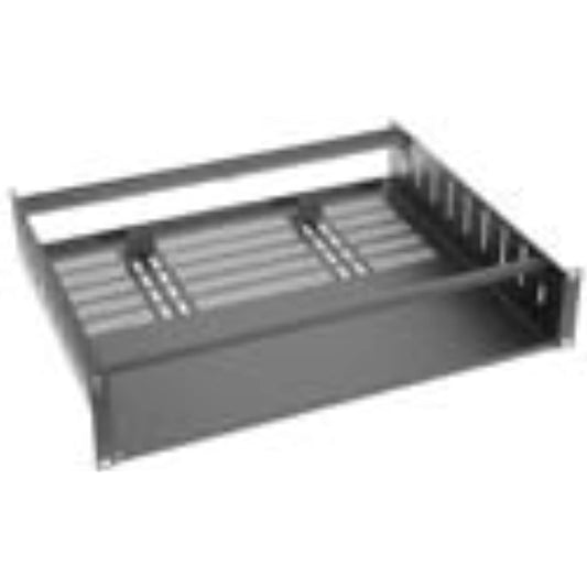 Lowell USVC-315 Rack Vented Utility Shelf-3U, 15in D, Clamping Brackets, Black