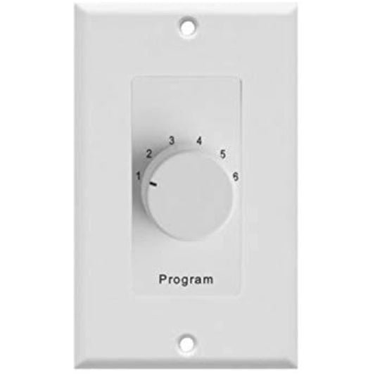Lowell CS6-DW 6-Source Program Selector Switch, White, Single Unit