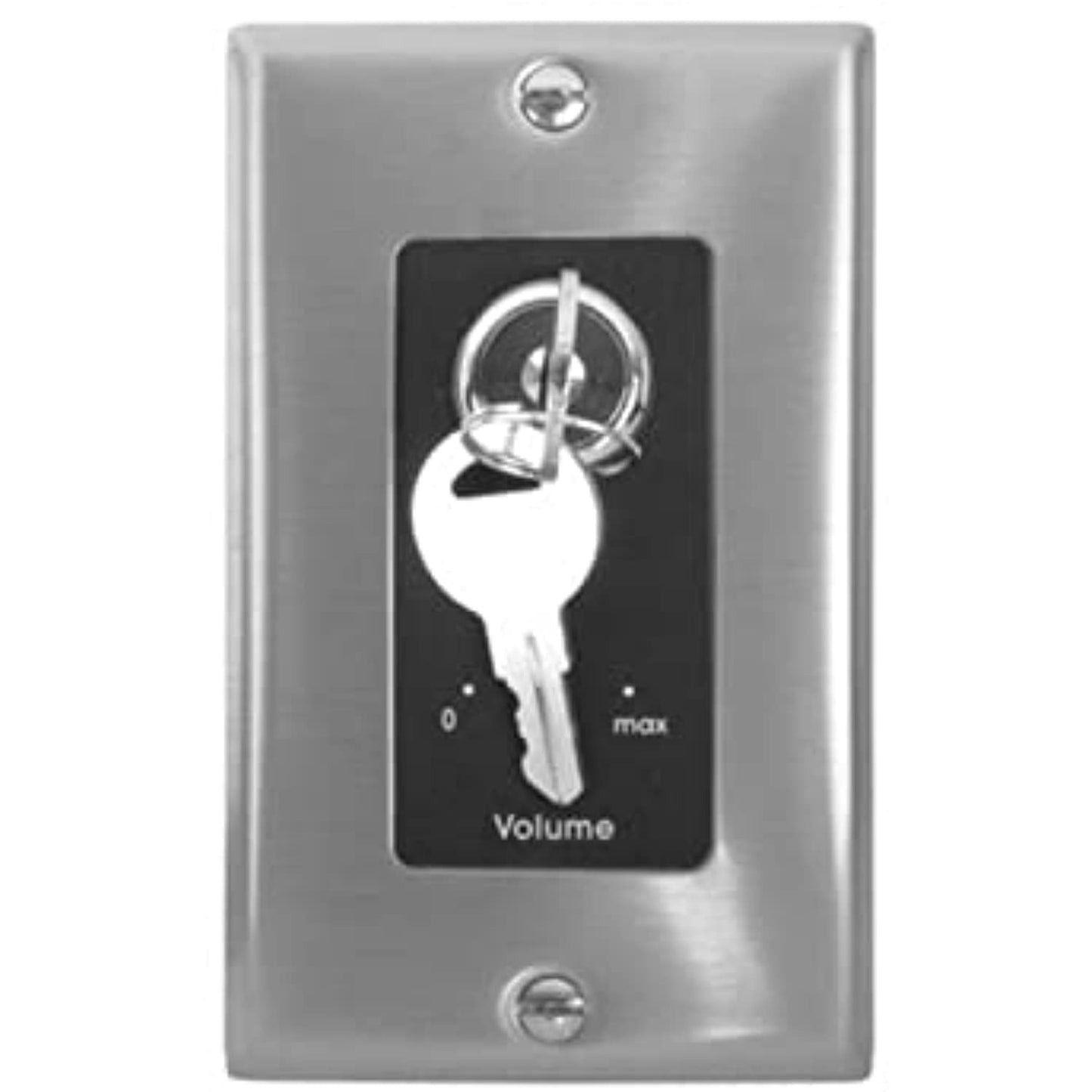 Lowell KL100-DSB 100W One-Gang Decorator Wall Plate with Key Switch, Stainless Steel/Black