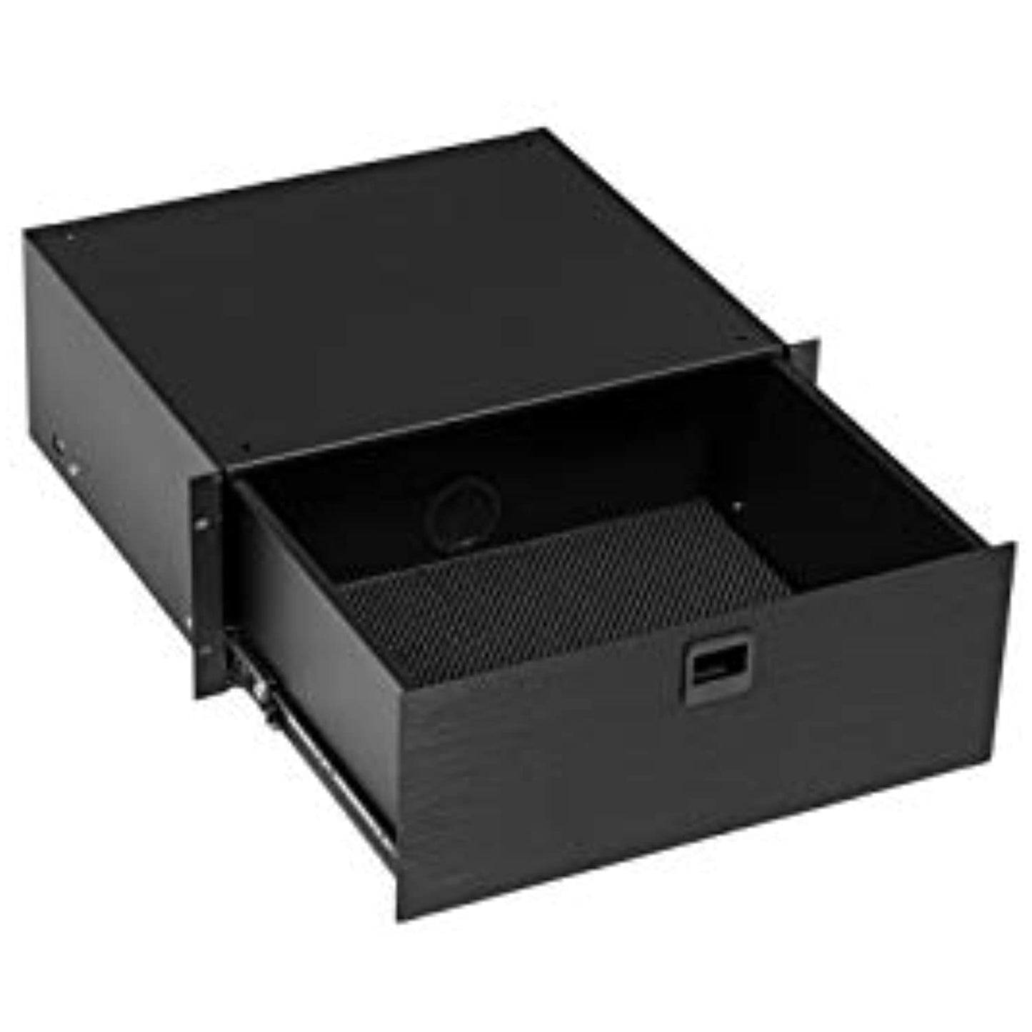 2 RU Enclosed Rack Drawer in Black (4U - 15.8 in. W x 14.5 in. D x 7 in. H)