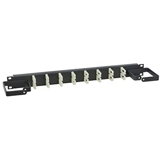 Lowell CMCD-1HV 1U Cable Management Panel with Plastic Flex Wire Saddles and Side D-Rings