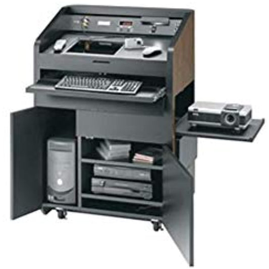 Da-Lite Office Conference Room Laptop Computer Workstation Presentation Multi-Media Lectern 42" With Sound System Standard Laminate