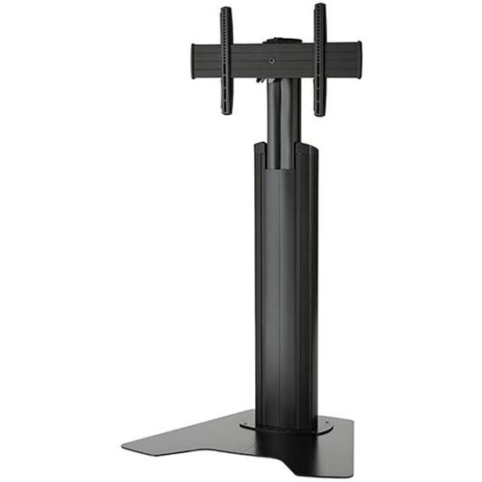 Chief MFAUB Height Adjustable Floor AV Stand, Fusion, Medium, Manual, 125 lb Weight Capacity, 37" - 55" Screen Size, 72.4" H x 38.1" W x 30.6" D, Black