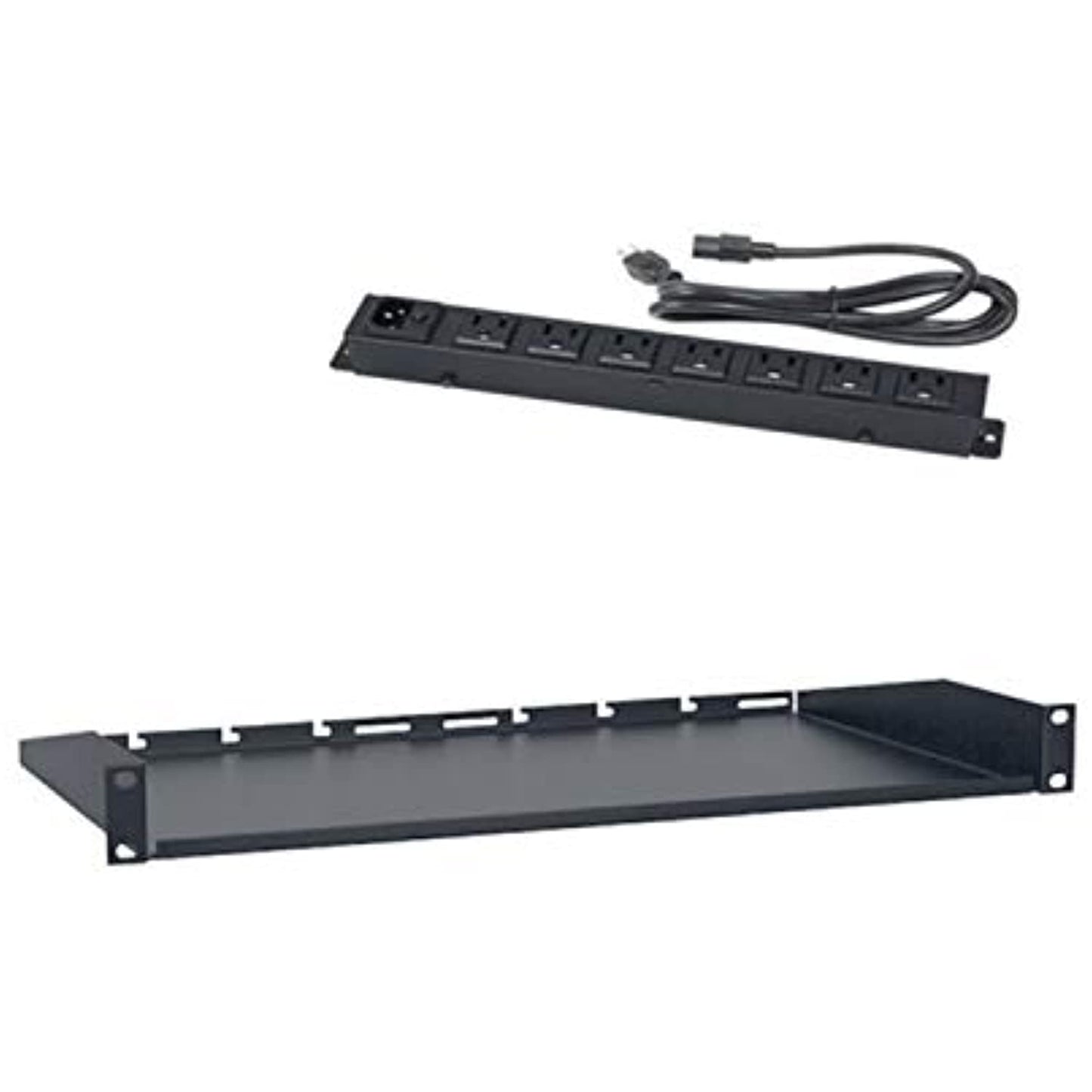 Lowell USAC110 US Utility Shelf + AC Power Strip, 1U