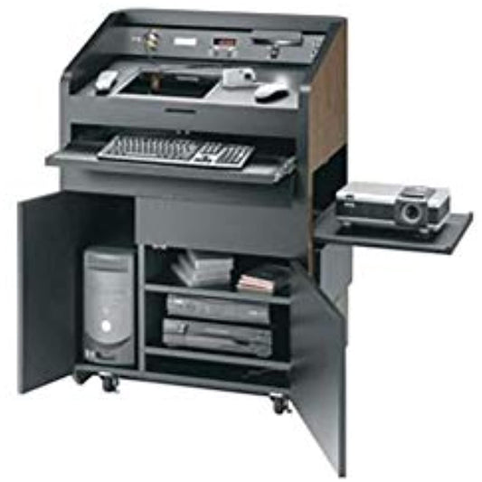 Da-Lite Office Computer Laptop Workstation Presentation Multi-Media Lectern 32" With Sound System Standard Laminate