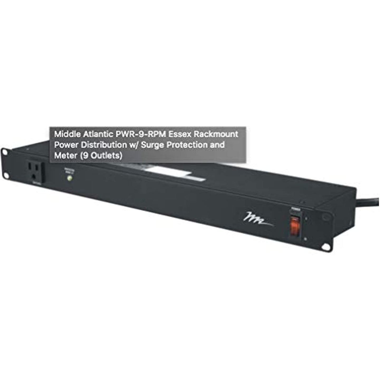 Middle Atlantic PWR-9-RPM Essex Rackmount Power Distribution w/Surge Protection and Meter (9 Outlets)