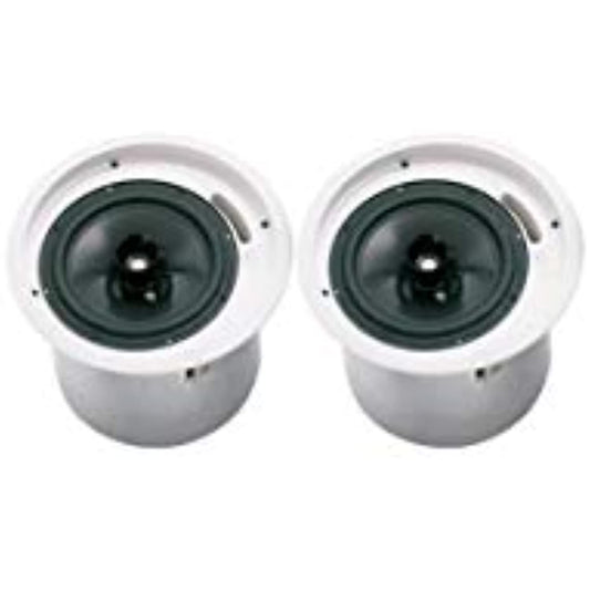Electro-Voice Telex EVID C8.2LP 8" 2-Way Coaxial Ceiling Loudspeaker, 50Hz-20kHz Frequency Response, 300W Peak/75W Continuous Power, 8 Ohms, Low-Profile, Pair