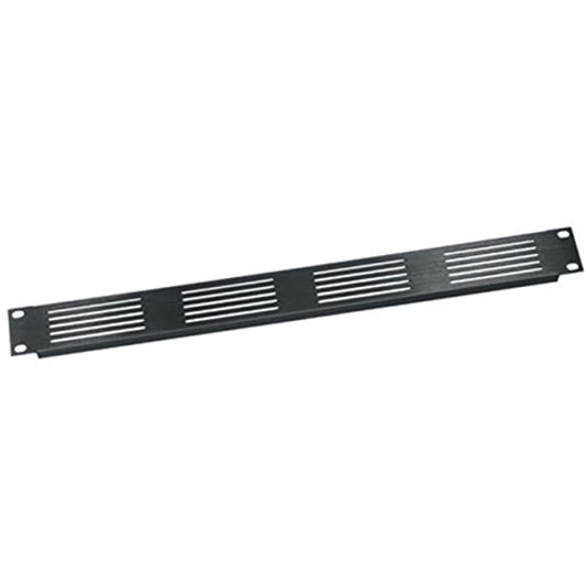 VTP Series Vent Panel, Slotted Design Panel Height: 1 3/4" (1U Space), Finish: Black Brushed Anodized
